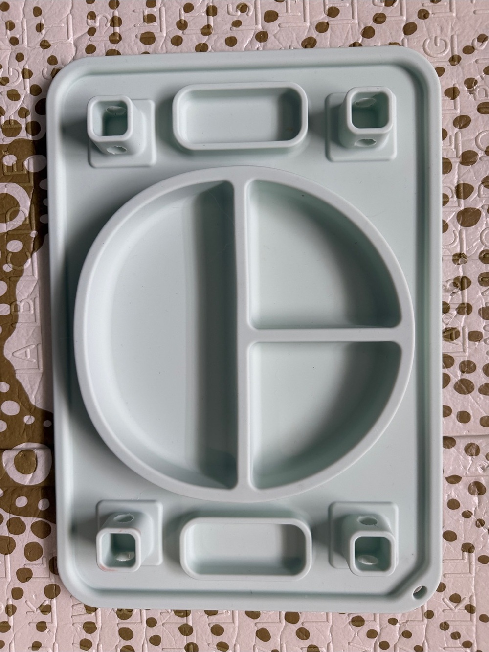Unbranded Mint Silicone Sectioned Kids Plate with Suction Base